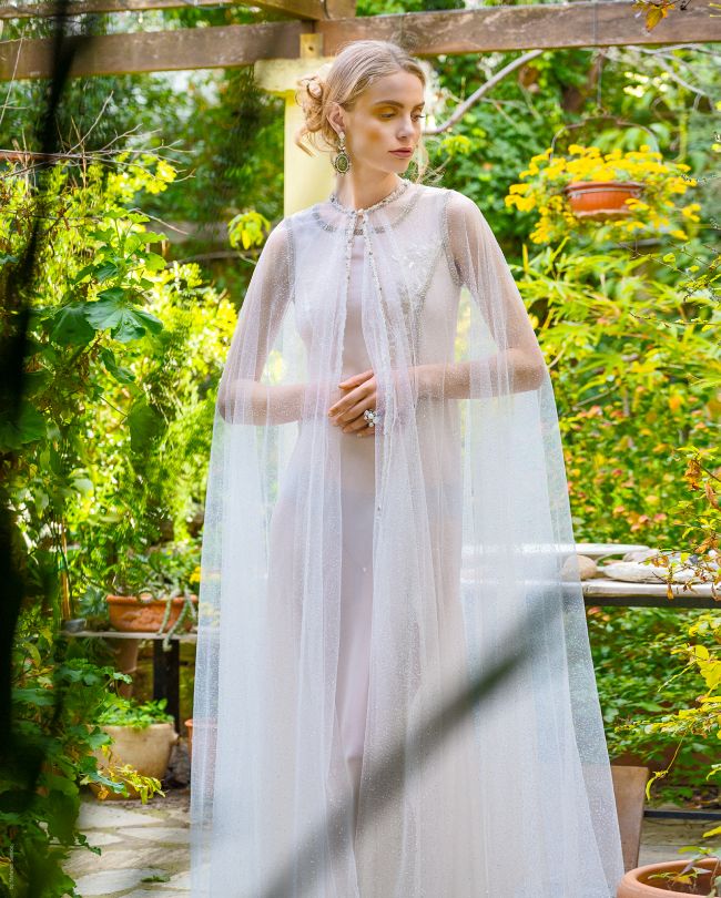 fairytale wedding dress in the garden